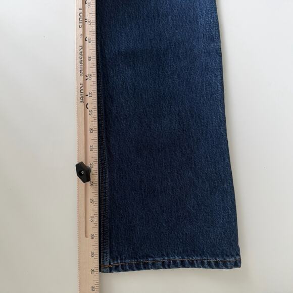 GANNI Jeans Womens 26 Betzy Slim Flare Dark Wash Blue Stone Minimalist Staple - Picture 16 of 16